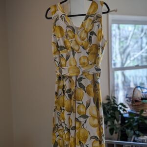 Lemon Print Sleeveless Dress